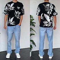 Футболка Three Black 2123 black - делук