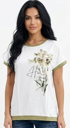 Футболка Levisha 25021 white-green - делук