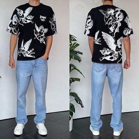 Футболка Three Black 2123 black - делук