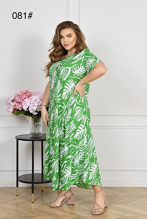 Платье Estima 081 l.green-white - делук