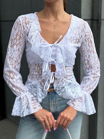 Блузка Arina 1660-1 white - делук