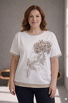 Футболка Elena&Vika 25022 white-beige - делук