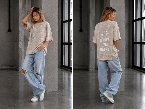 Футболка Karolina KR665 beige - делук