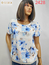 Футболка Lida 2428 white-l.blue - делук