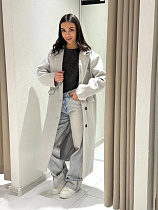 Пальто Three Black Women TB118 l.grey - делук