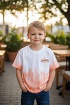 Футболка Delfinka 6001 white-orange - делук