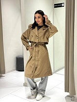 Пальто Three Black Women TB122 d.beige - делук