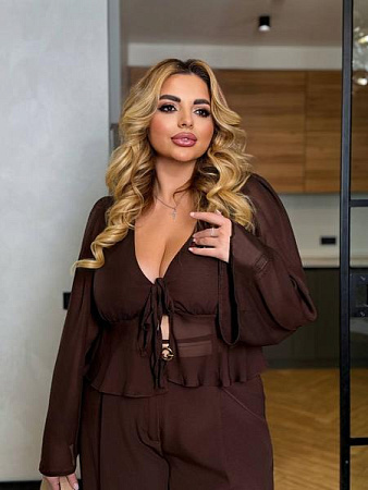 Блузка Adam&Eva 242 brown - делук