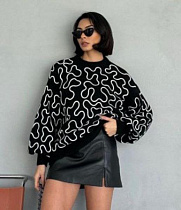 Свитер Lora LR708 black - делук