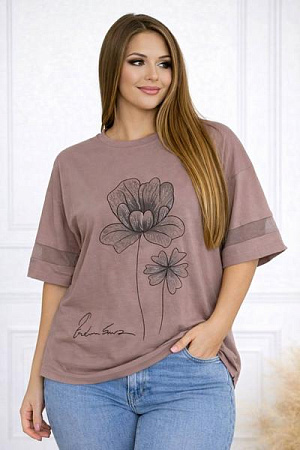 Футболка Elena&Vika 26035 brown - делук