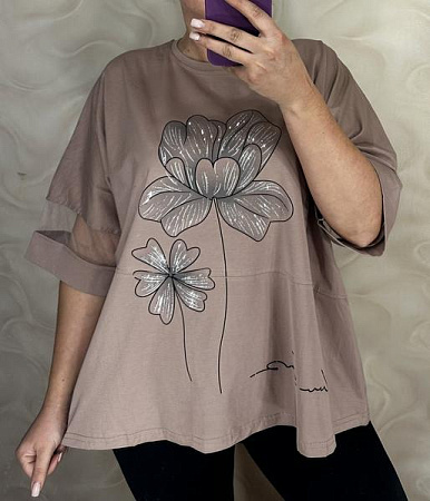 Футболка Levisha 26035 beige - делук