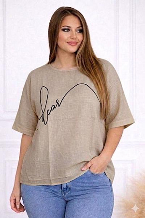Футболка Levisha 26122 beige - делук