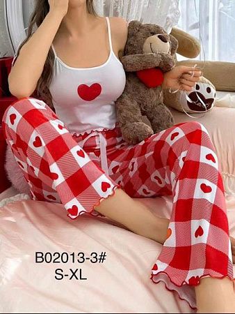 Ночнушка Brilliant B02013-3 red - делук