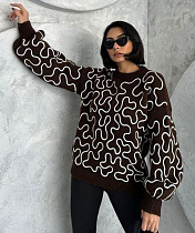 Свитер Lora LR710 brown - делук