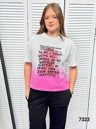 Футболка Mmc Clothes 7323 white-pink - делук