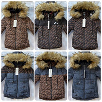 Куртка Shon S1643 black-brown - делук