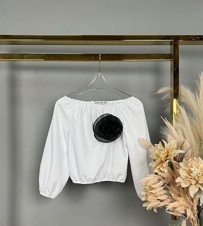 Блузка Delfinka 489 white-black - делук