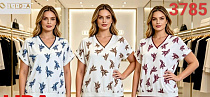 Футболка Lida 3785 white-brown - делук