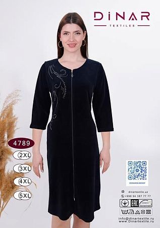 Халат Sss Annet DO-D4789 navy - делук