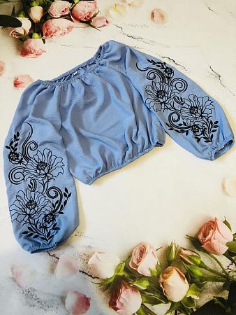Блузка Moda School M54 l.blue - делук