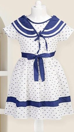 Платье Baby Boom 2401 white-blue - делук