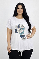 Футболка Elena&Vika 26019 white - делук