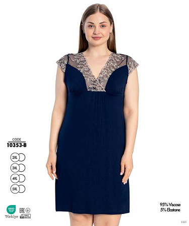 Ночнушка Cotpark 10353B navy - делук