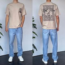 Футболка Three Black 2164 beige - делук