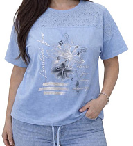 Футболка Levisha 26016 l.blue - делук