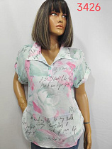 Футболка Lida 3426 white-l.green - делук