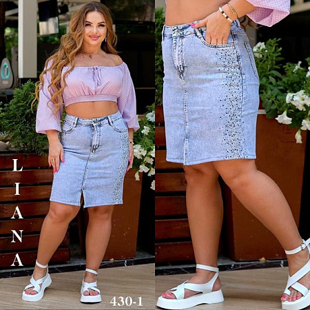 Юбка Liana Denim 430-1 l.blue - делук