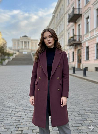 Пальто Met&March 9813 wine - делук