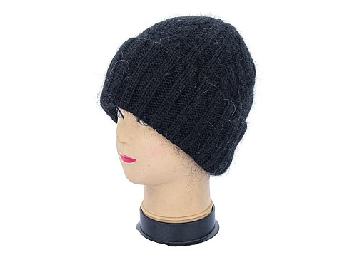 Шапка Angelica Ангора на флісі 2562-3 black - делук