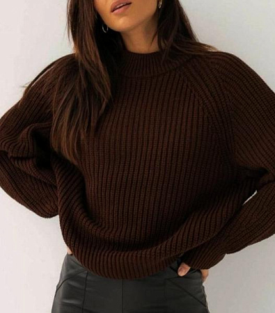 Свитер Lora LR894 brown - делук
