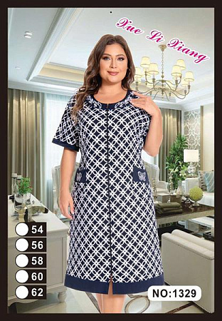 Халат Anion 1329 white-navy - делук