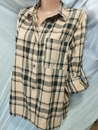 Рубашка Bishoff 584 beige-black (XL-3XL) - делук