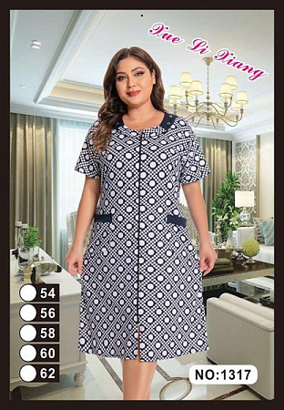 Халат Anion 1317 white-navy - делук