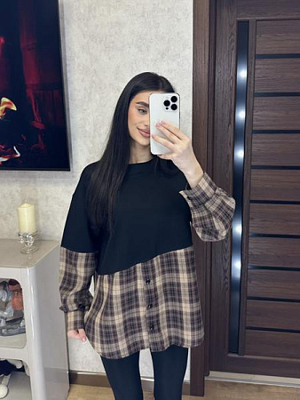 Туника Valentina 7 black-beige - делук