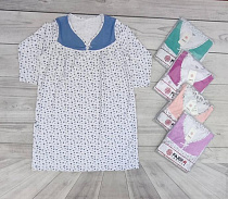 Ночнушка Samo 7150 white-pink - делук