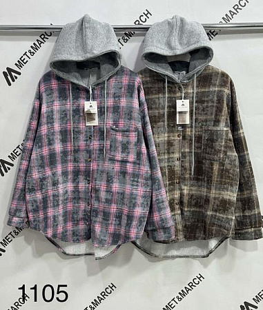 Рубашка Met&March 1105 grey-pink - делук