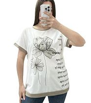 Футболка Elena&Vika 25024 white-beige - делук