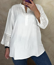 Блузка Levisha 26106 white - делук