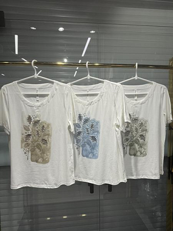 Футболка Dgmd E26143 white-khaki - делук