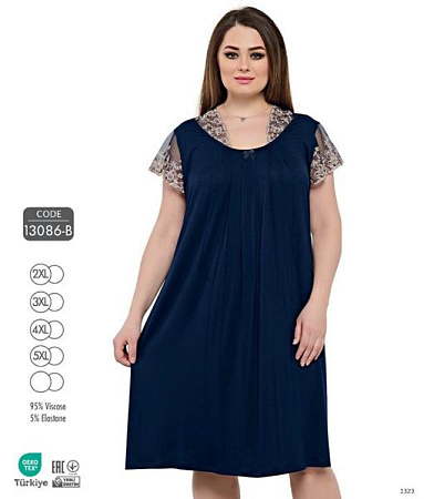 Ночнушка Cotpark 13086B navy - делук