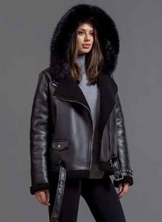 Дубленка Dorimodes DL619 black-black - делук