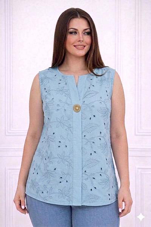 Футболка Elena&Vika 26037 l.blue - делук