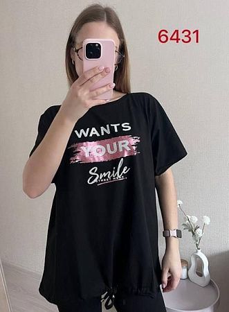 Футболка Fsn 6431 black - делук