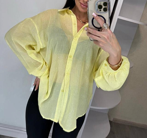 Рубашка Lora LR1269 yellow - делук