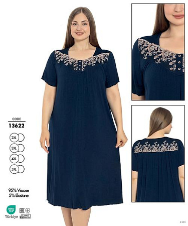 Ночнушка Cotpark 13622 navy - делук