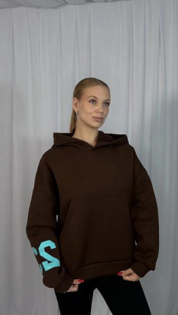 Худи Arina 4250 brown-l.blue - делук